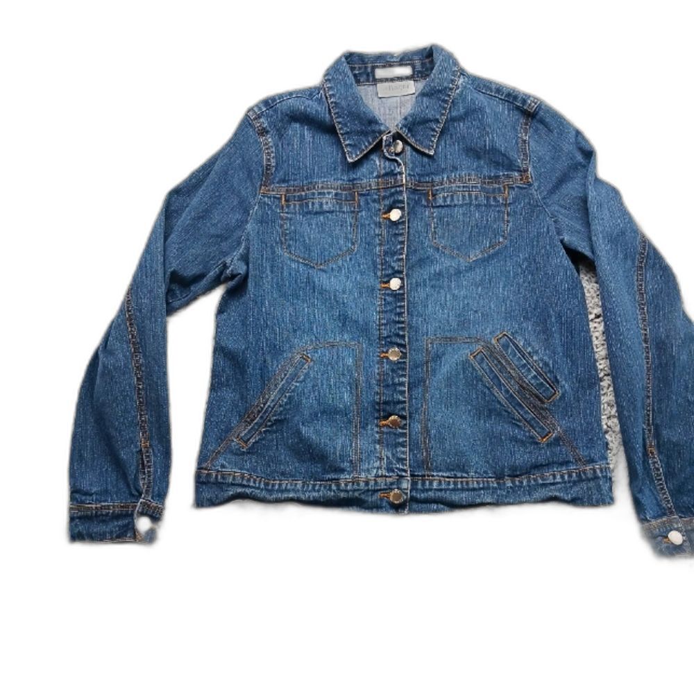 Liz Claireborne Villager Stretch Denim Jacket Women's 14. Five Pockets..........